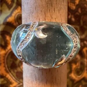Aquamarine sterling silver statement ring